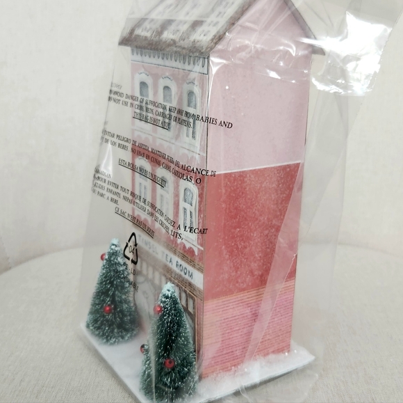 Anthropologie George & Viv Pink Tinsel Tea Room Light Up Christmas Village Shop - Picture 3 of 6